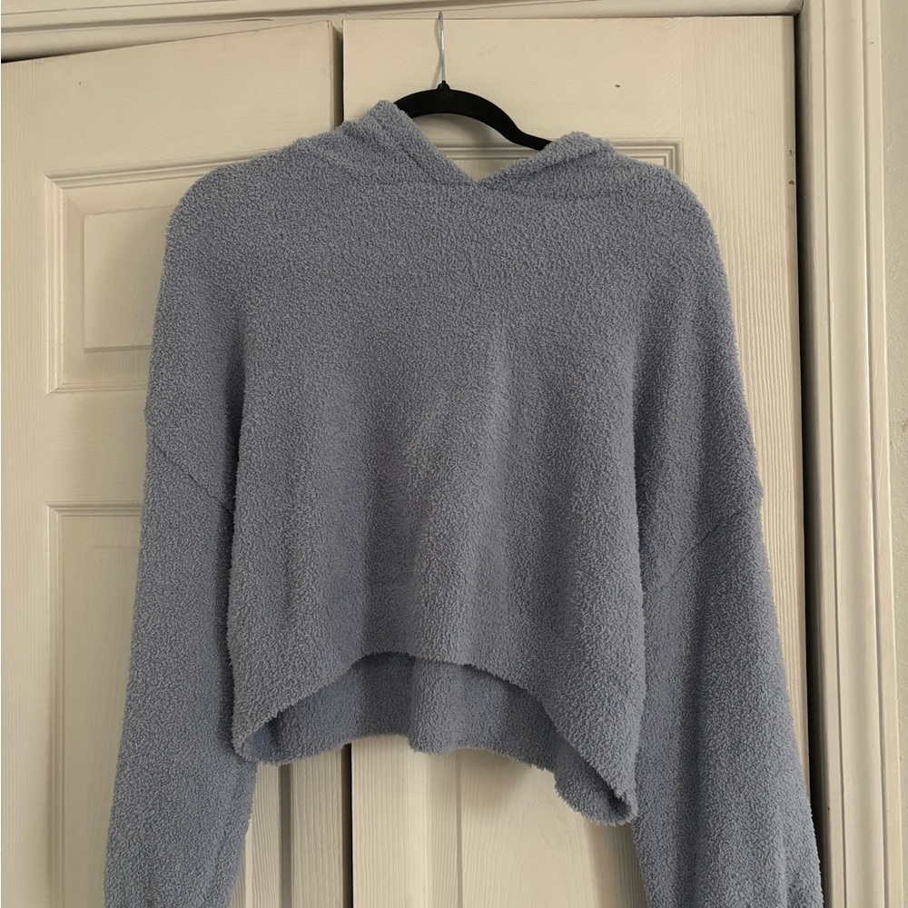 Cozy Light Blue Hooded Sweater